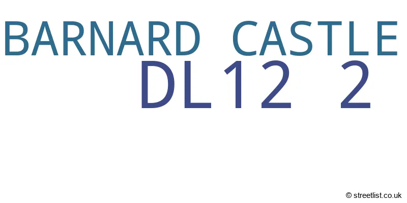 A word cloud for the DL12 2 postcode